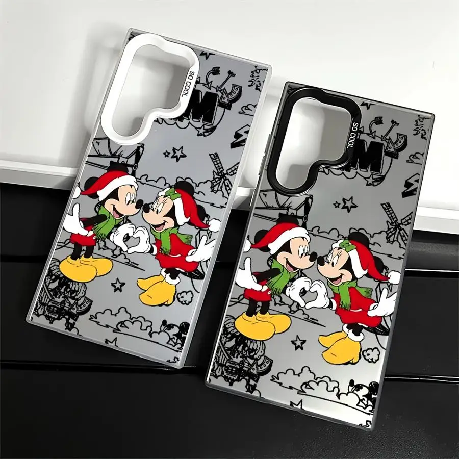 Soft Shell Case for Samsung Galaxy S24Ultra S22 Ultra S25Plus S20 FE S21 Note 20 S23 S24 S25 Mickey Minnie Christmas