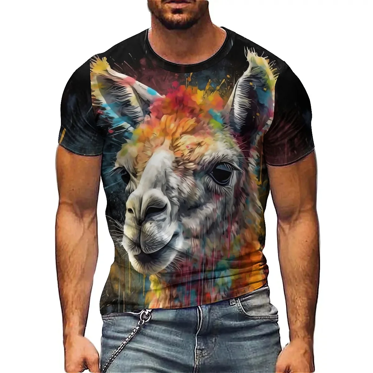 Men's 3D Printed Short-Sleeved T-Shirts for Beach Travel, Made of Smooth Fabric