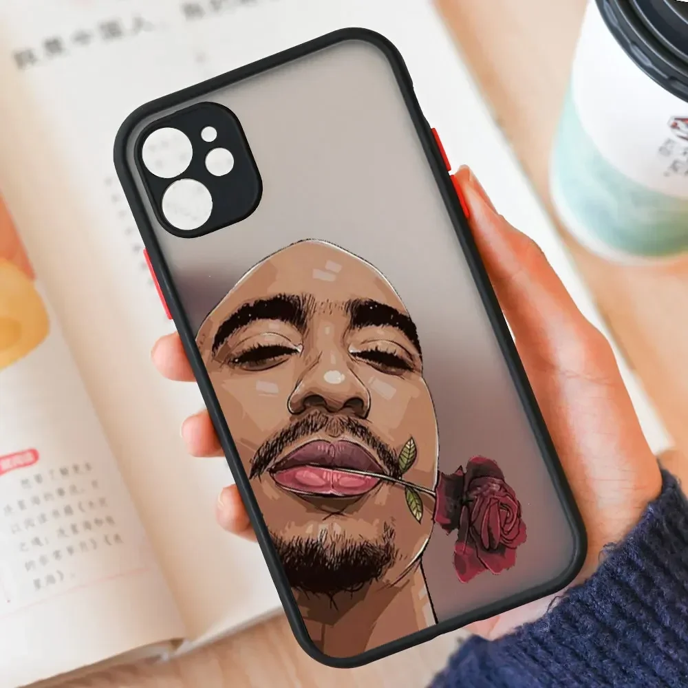 Rapper 2Pac Tupac Shakur Phone Case for IPhone 15 14 13 12 11 16 Pro Max Mini X XS XR 8 7 Plus SE2 Shockproof Hard Cover Fundas