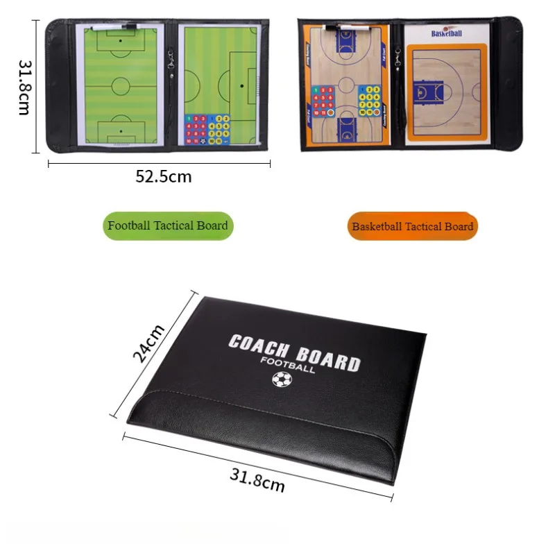 접이식 축구 농구 전술 보드, 건조 지우기 코치 마커 펜, 칠판 지우개 폰 세트, 휴대용 전술 도구
