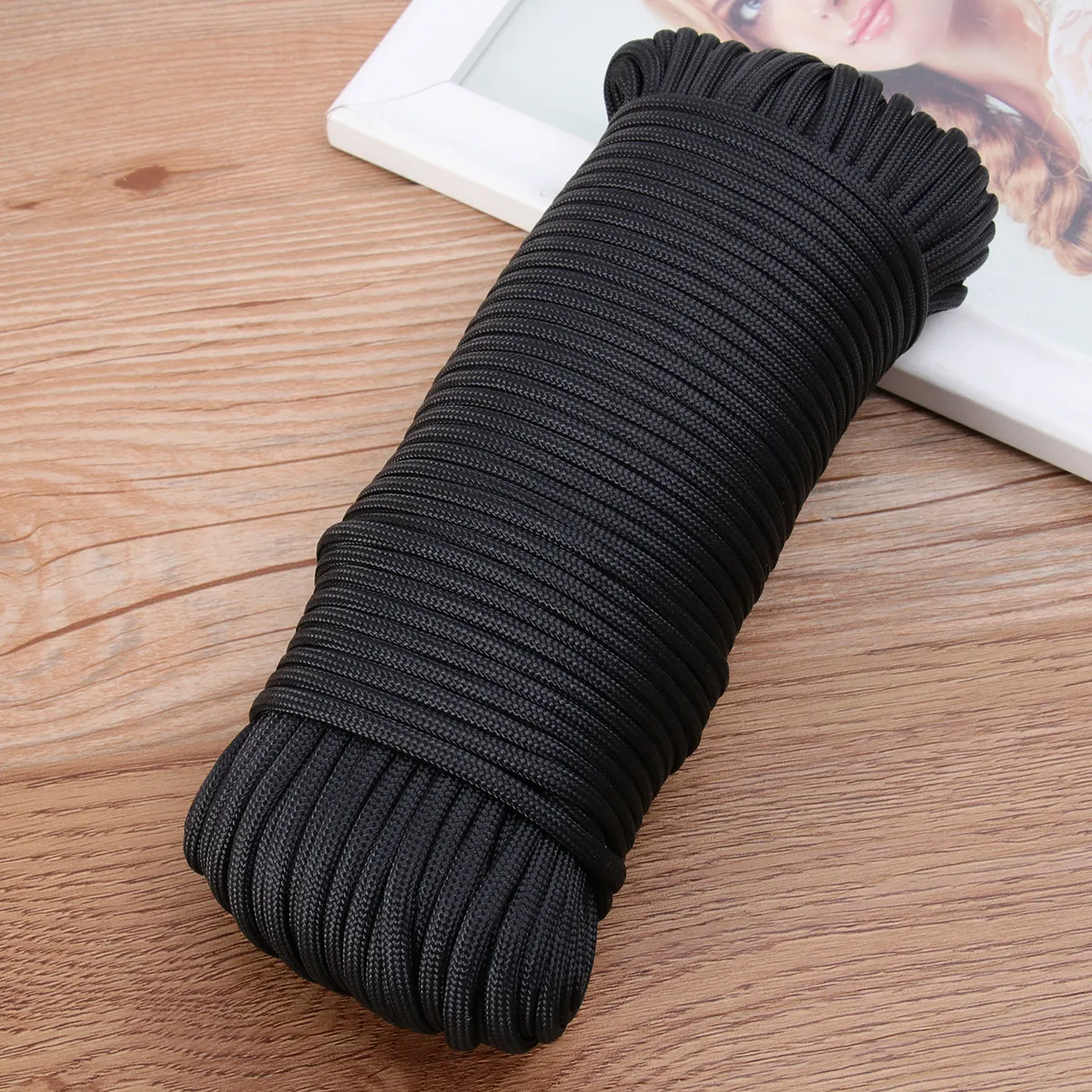 

1Pcs Life Saving Rope Black 50M Reinforced Polyester Climbing Rope Mountaineering Rappelling Outdoor Auxiliary Cord