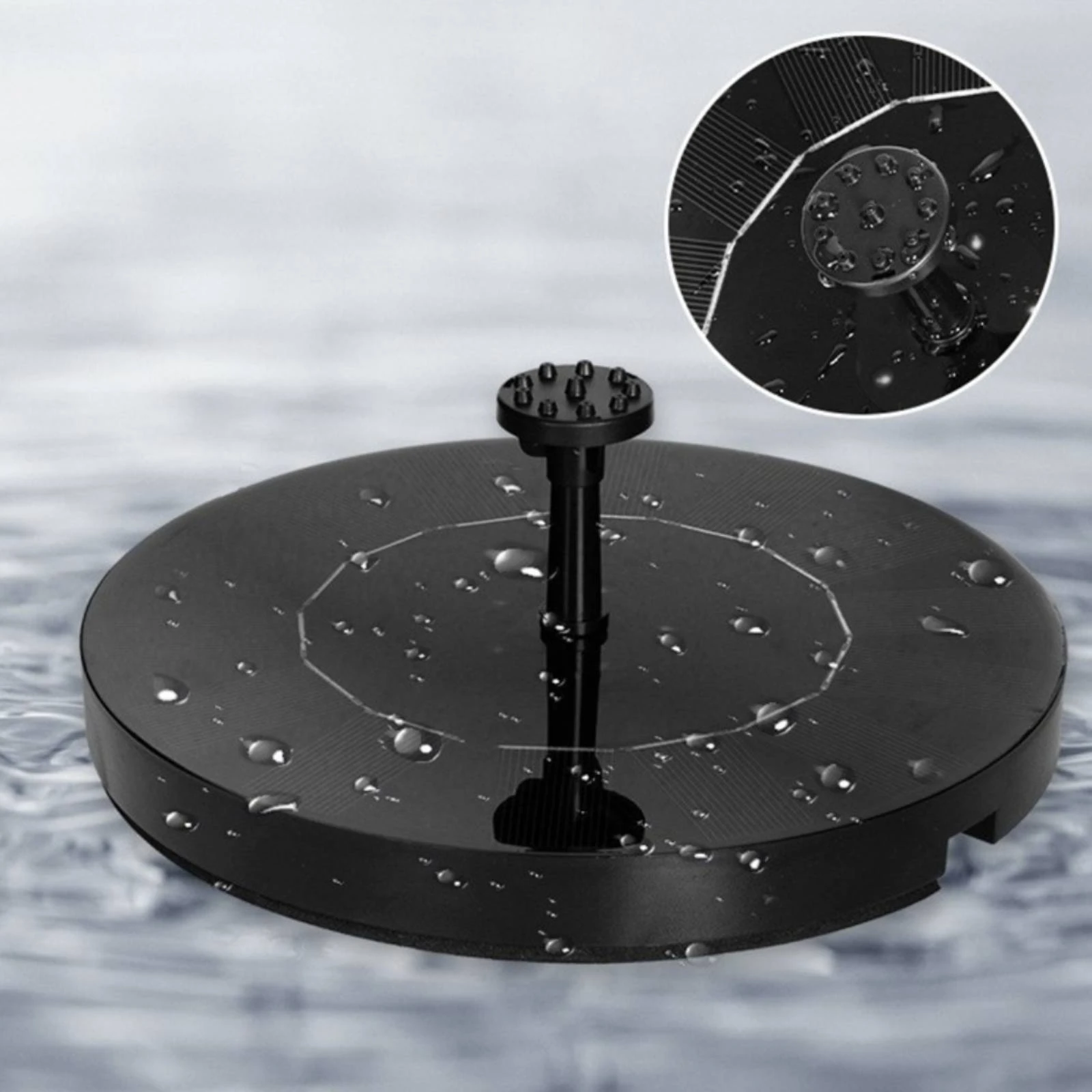 Solar Fountain with 6 Nozzles Direct-Drive Solar Fountain Pump Floating Water Pump Battery-without Batteries Interchangeable