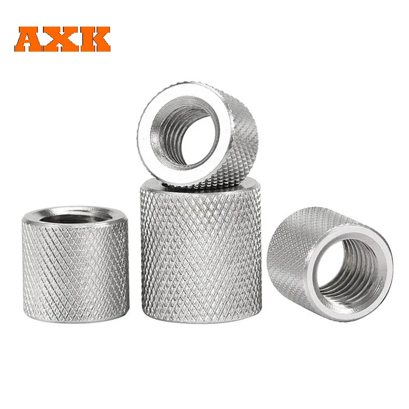 304 （A2-70）Stainless Steel 2/ 5pcs Round Knurled Coupling Long Extenion Thumb Tighten Nuts M3 M4 M5 M6 M8 M10 M12 M16