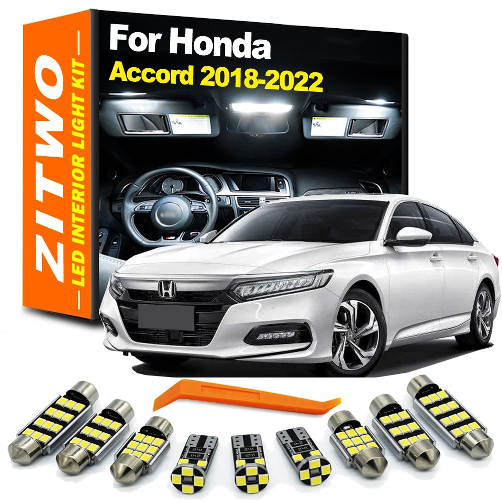 

12Pcs Canbus Auto LED Bulb Interior Dome Reading License Plate Light Kit For Honda Accord 10th X MK10 2018 2019 2020 2021 2022