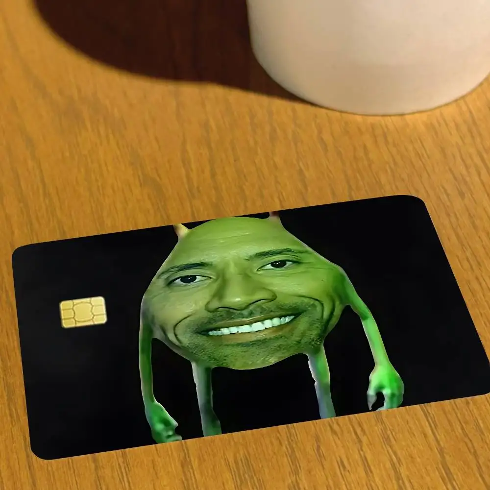 DwayneD The Rock J-JohnsonS Meme Anime Front Cover Film Sticker Skin For Credit Debit Card Small Large Chip