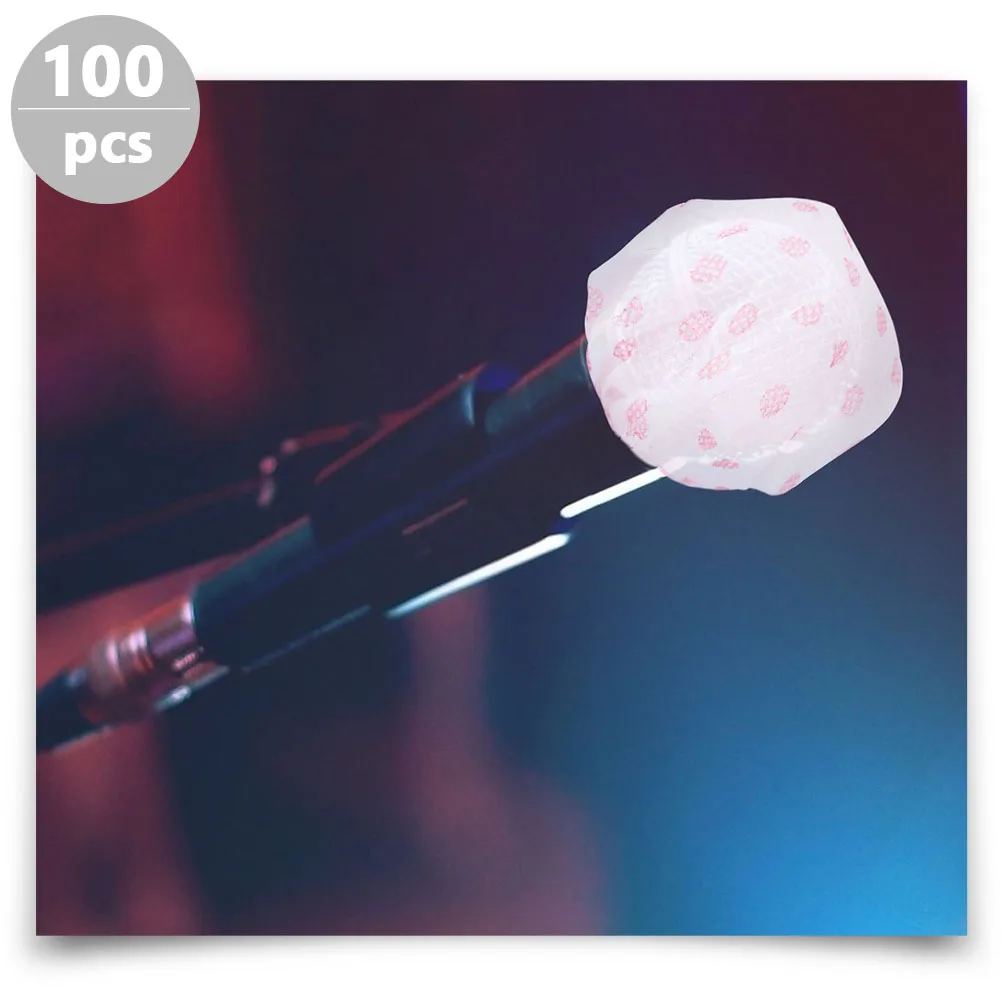 

100pcs Non-Woven Mic Protectors Universal Dustproof Voice Enhancement For Ktv Conference Mic Accessories Supplies Thin