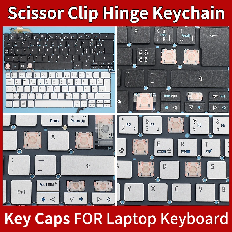 

Replacement Keycaps Scissor Clip Hinge For Acer Aspire R13 R7-371 R7-371T R7-372 Series key caps Keyboard Keychain