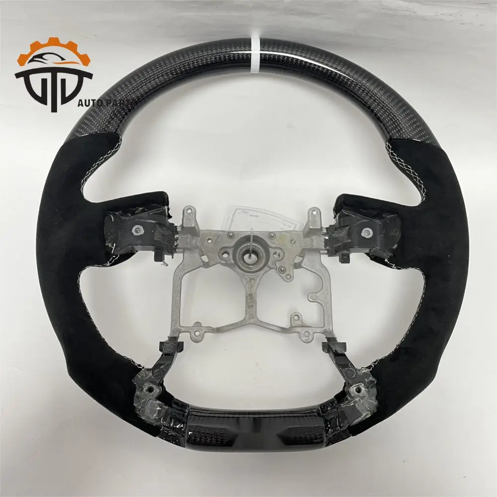 Factory Price Glossy Carbon Fiber Steering Wheel With Perforated Leather For Toyota Tundra Prado