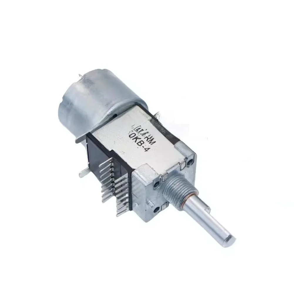 1pc 4 Gang Shaft 25mm Dual Row 16 Pin Potentiometer B50K B100K Motorized Volume Controller For Audio System Volume Control