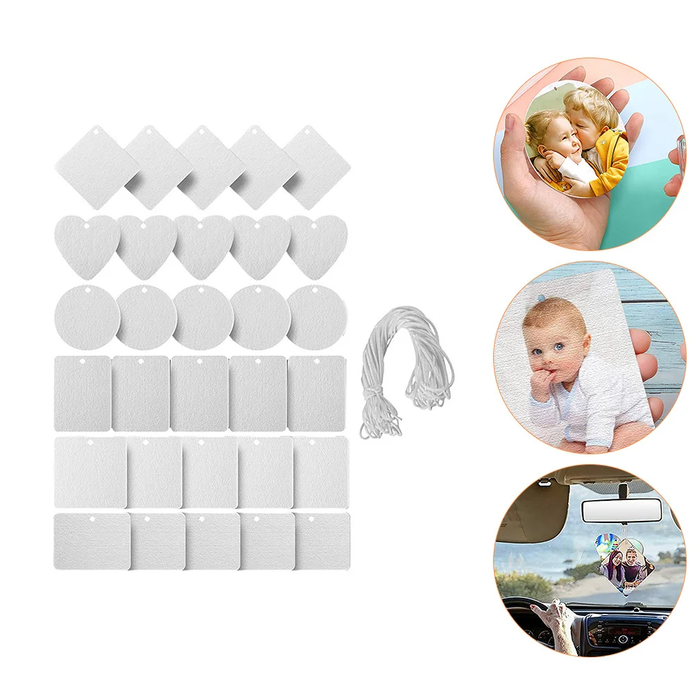 

1 Set Of Blank Sublimation Air Freshener Felt Sheets For Diy Car Home Decor Craft Aromatherapy Replacement Health Care Accessory