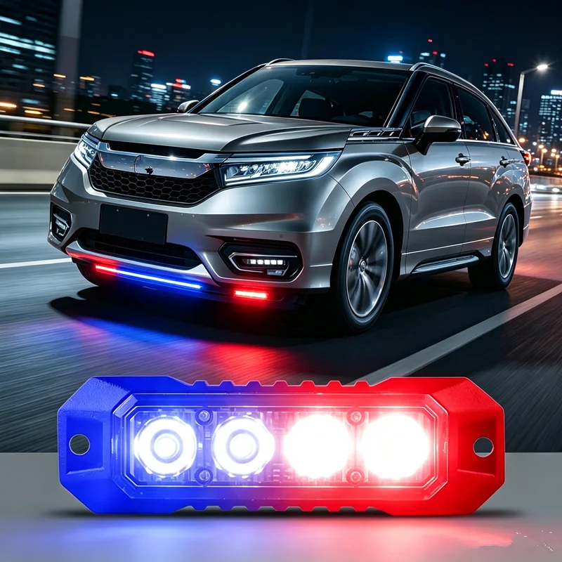 1PCS 4SMD car andTruck LED Strobe Warning Light Grille Flashing Side Light Bar Car Trailer Beacon Lamp Amber Traffic Light 12-24