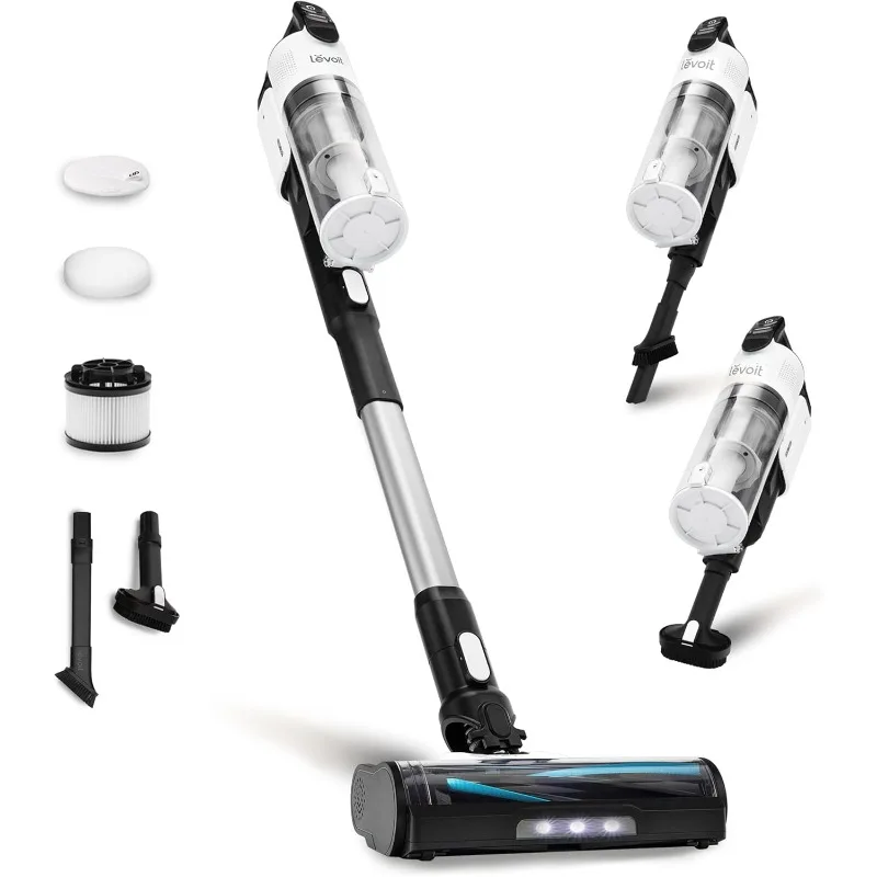 

LEVOIT Cordless Vacuum Cleaner,Stick Vac with Tangle-Resistant Design,Up to 50 Minutes,Powerful Suction,Rechargeable,Lightweight