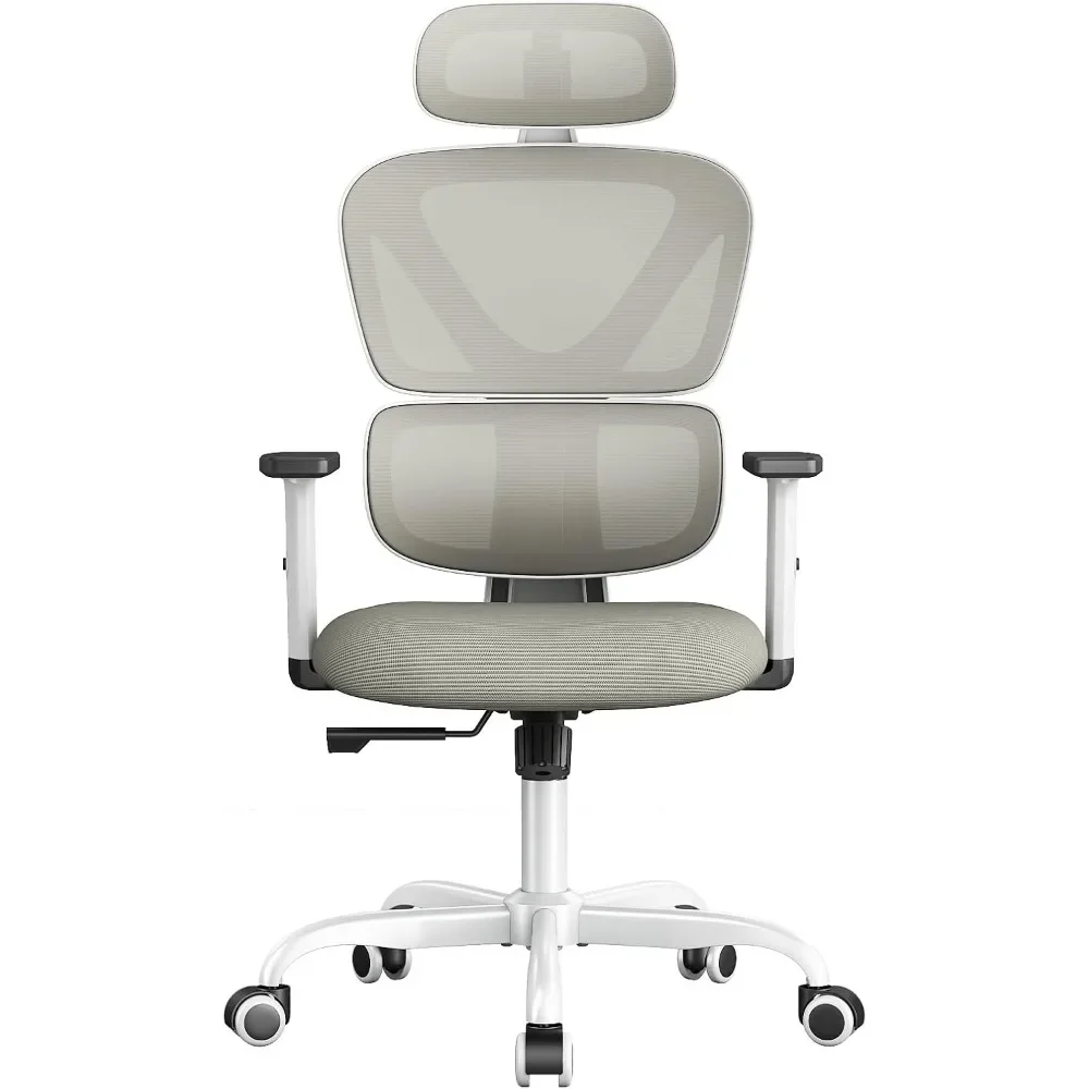 Ergonomic Office Chair, High Back Computer Desk Chair with Lumbar Support and Adjustable Headrest, Executive Swivel Chair