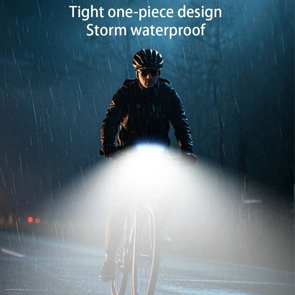 LED Bicycle Headlight Charging Cycling Safety Front Lamp 120dB Horn Display High Brightness Bike Flashlight Bicycle Accessories