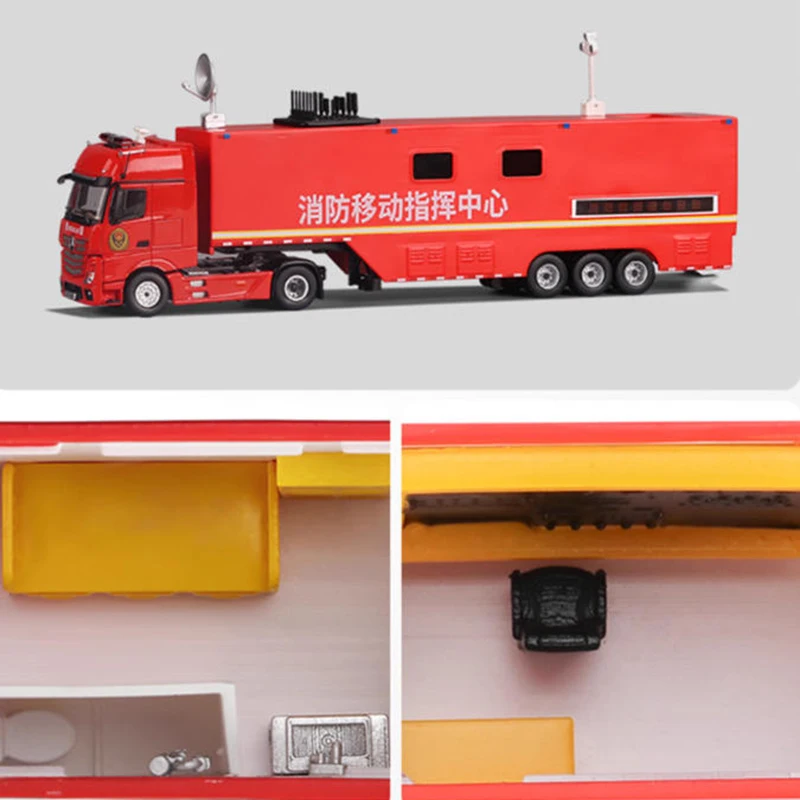 Perka 1:64 motor de bomberos aleación simulación coche modelo colección estática decorado regalos de vacaciones Juguetes