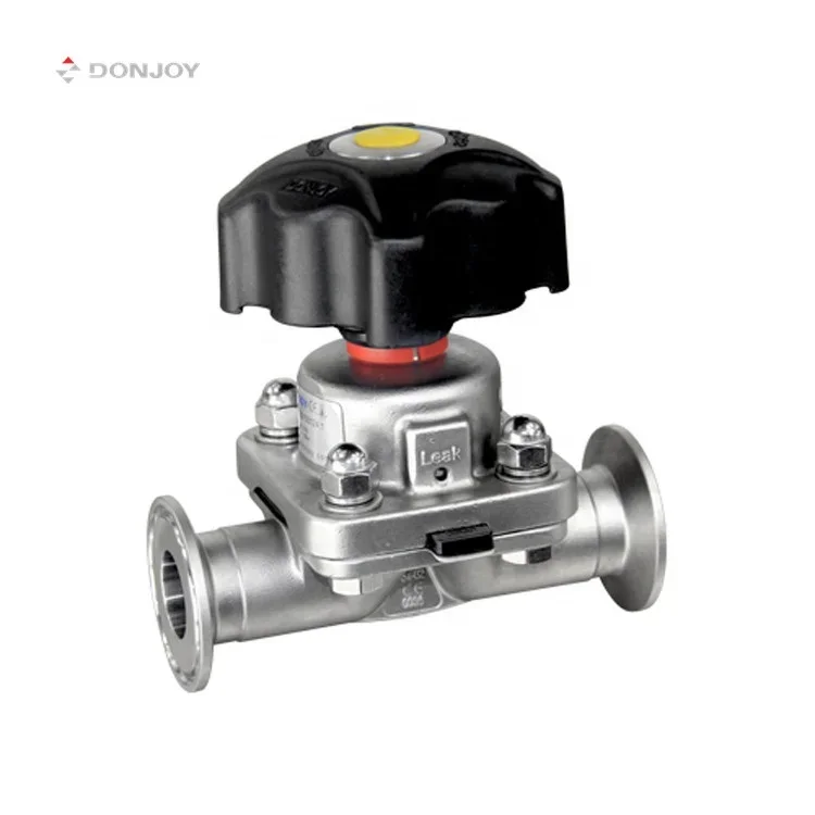 DONJOY 316L stainless steel biopharmaceutical 2 way  diaphragm valve with plastic handwheel