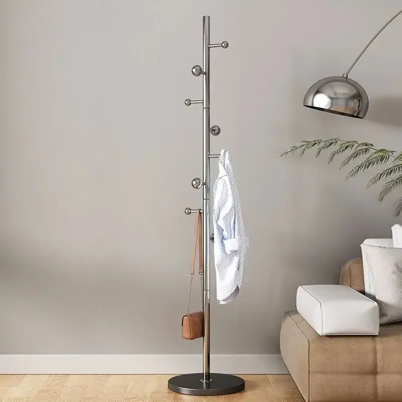 Italian Light Luxury Hanger Stainless Steel Floor to Floor Bedroom Bedside Clothes at Night Metal Simple Household