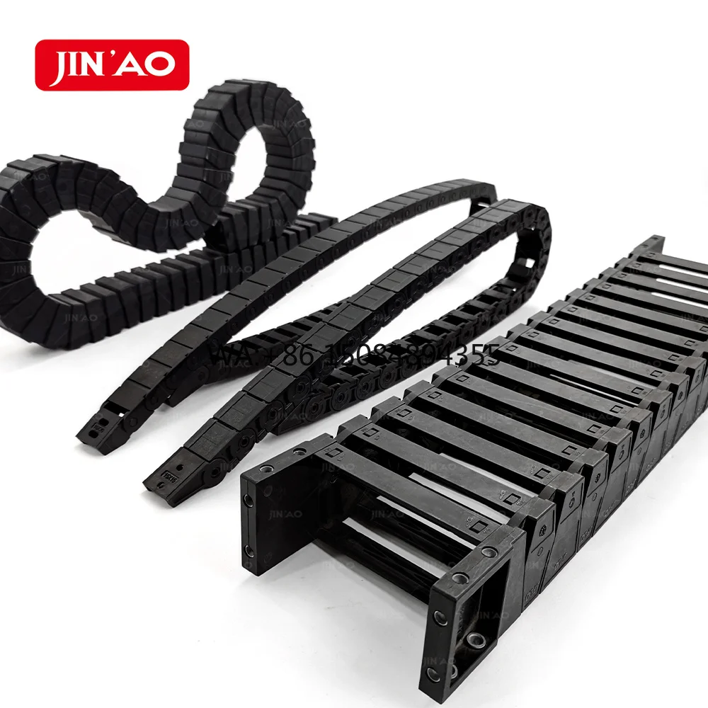 PA66 Material Drag Chain Black Plastic Cable Drag Chain for Printing Machinery