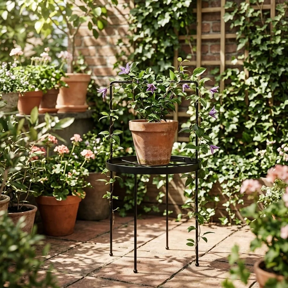 Black Iron Climbing Trellis Plant Support Rack For Dahlia Peony Garden Flower Pot Cage Stake Outdoor Indoor Gardening Accessorie