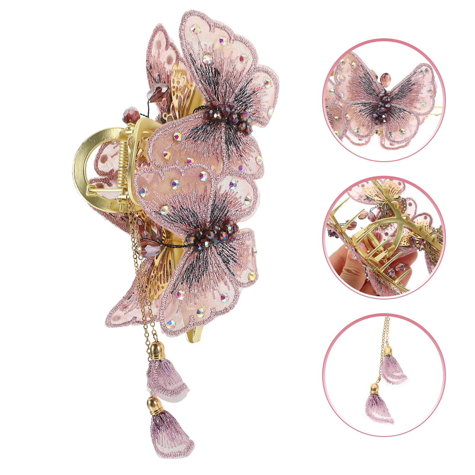 

Butterfly Hair Clip Tassel Metal Hairpin Lightweight Decorative Hair Accessories for Women Party Wedding Daily Wear