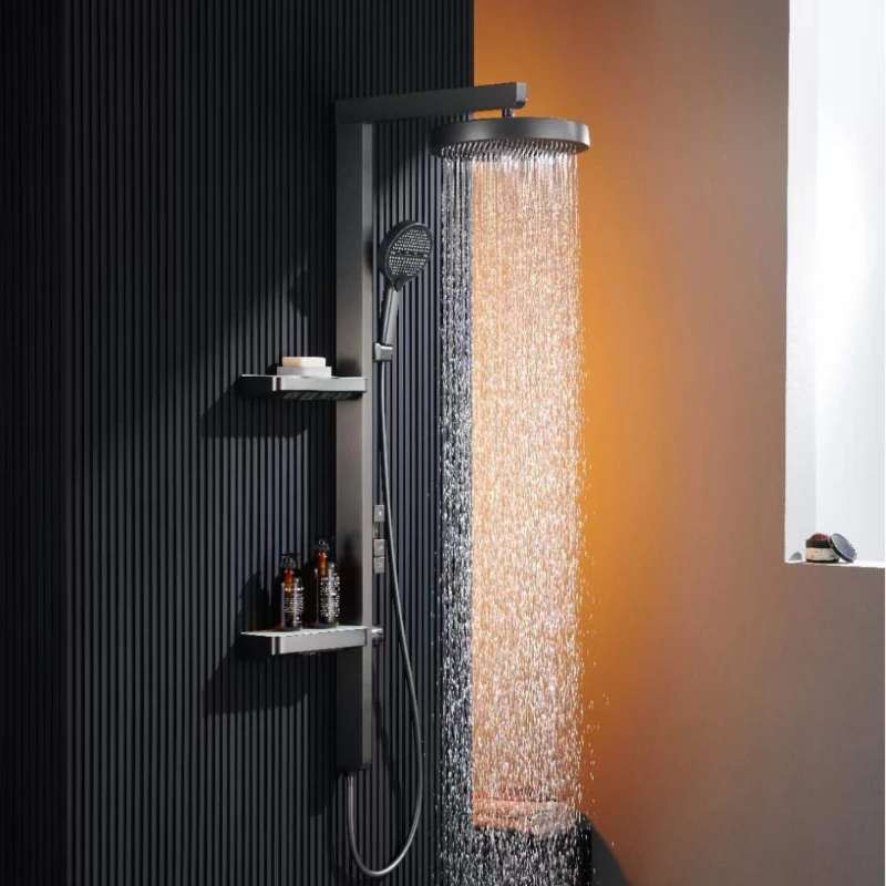

All-copper ladder second-generation rain shower set, household digital display of hot and cold 4 functions with spray gun