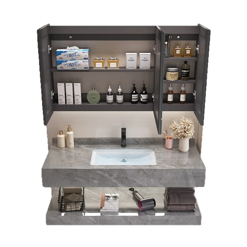 Simple bathroom cabinet combination glossy rock slab ceramic basin washbasin,wash basin washbasin set