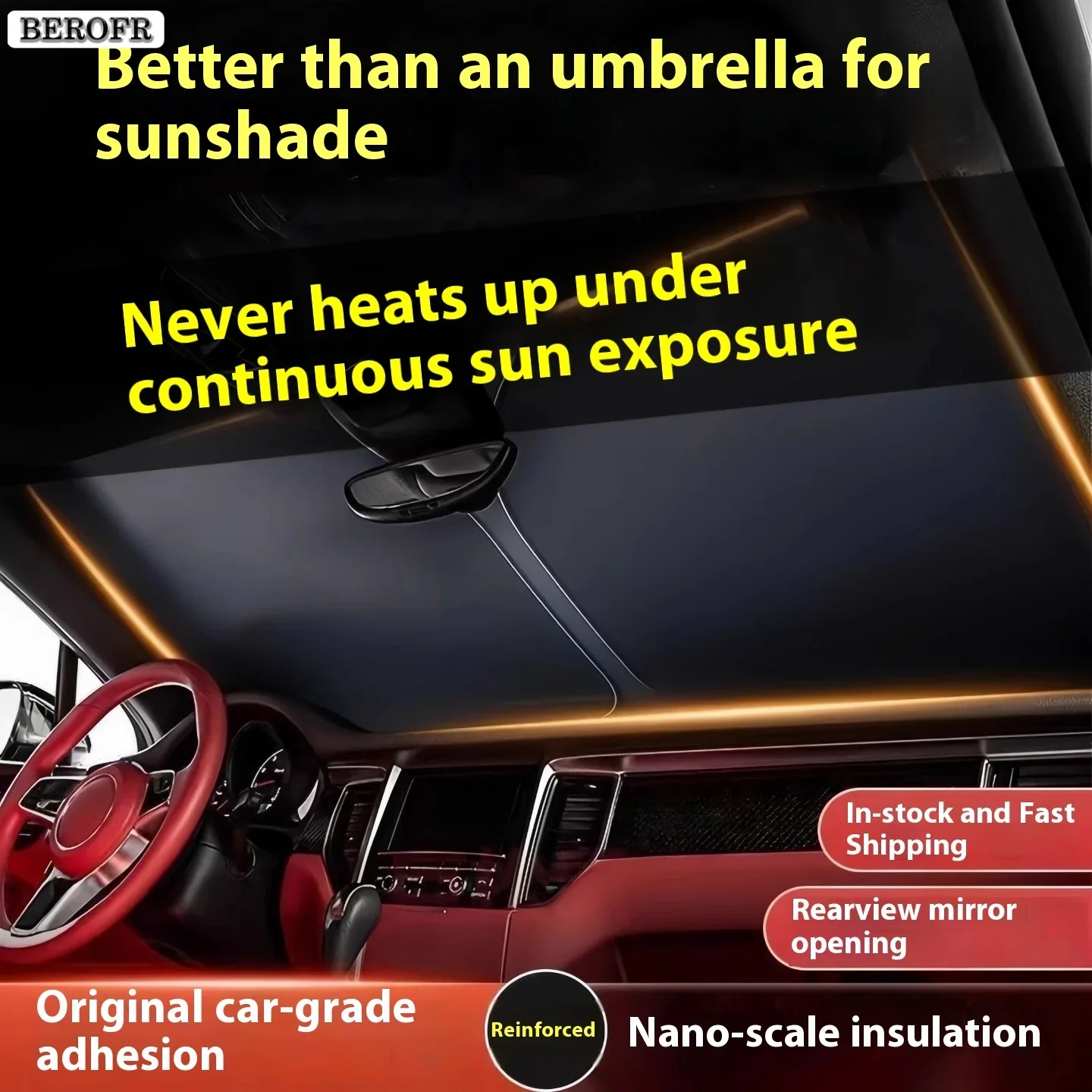 Car Windshield Sun Shade Covers Front Window Sunscreen UV Parasol For Porsche Cayenne Coupe 958 957 Summer Car Accessories - view 5