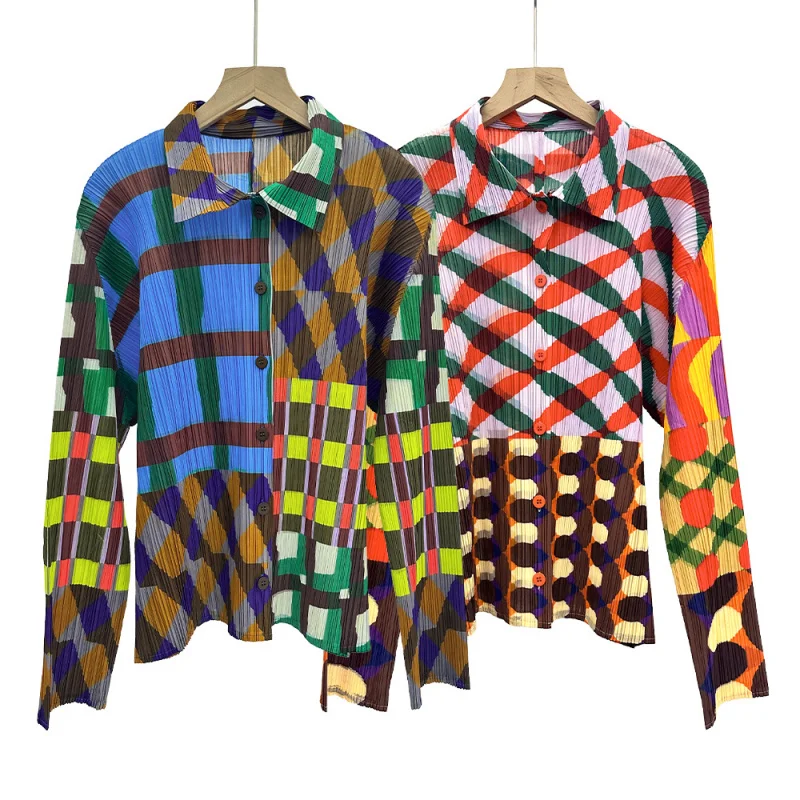 

Plaid Shirt Women'S 2025 Autumn New Style Personalized Print Loose And Versatile Long Sleeved Jacket Top