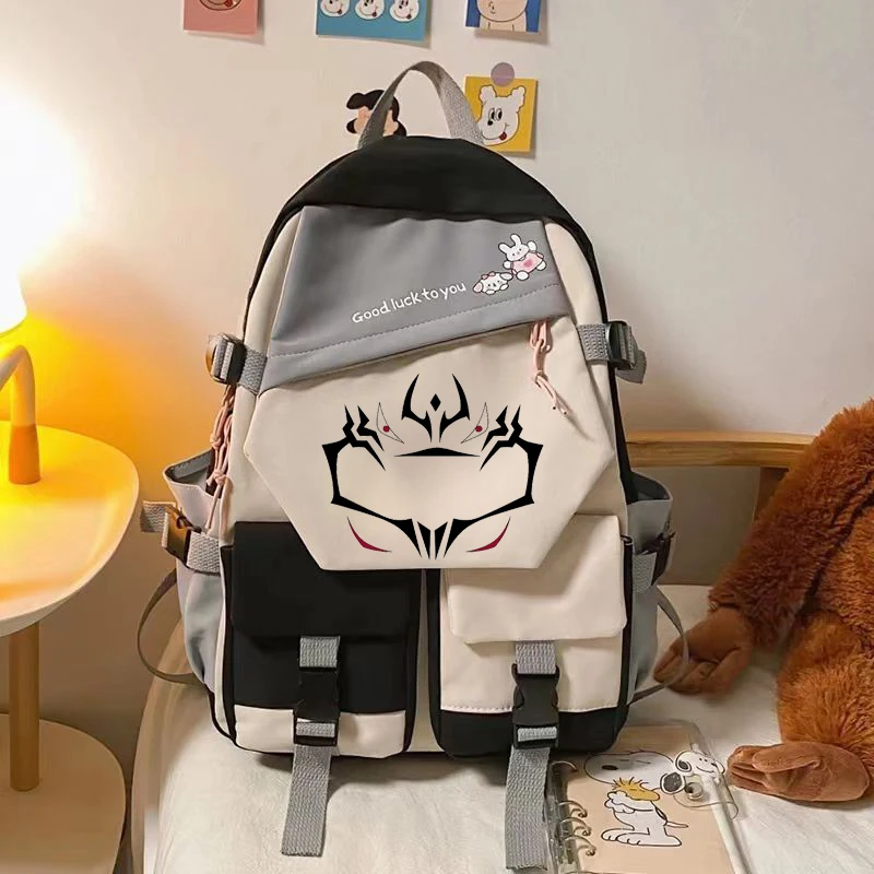 Anime Jujutsu Kaisen Ryomen Sukuna Itadori Yuuji Gezicht Nieuwigheid Schooltassen Meisje Schooltas Pack Laptop Reizen Student Rugzak