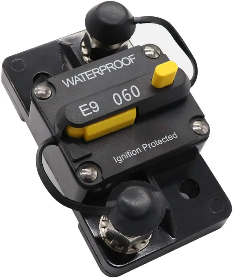 60 Amp Circuit Breaker Trolling Motor Breaker 12V Surface Manual Reset Trip Switch Circuit Breaker for Camper Travel Trailer
