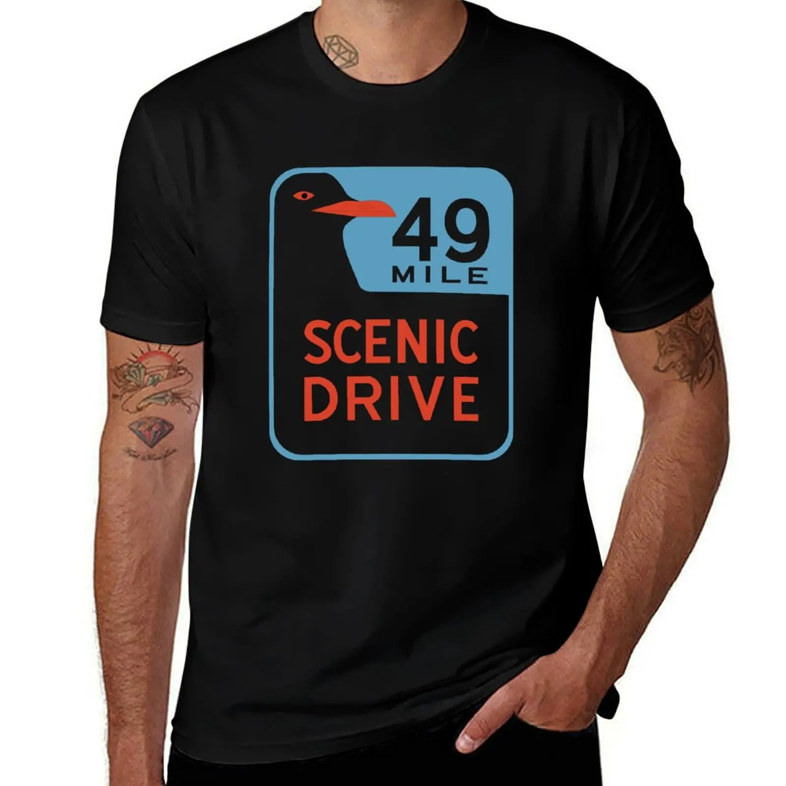 49 Mile Scenic Drive Sign - SF ICONS T-Shirt Comfortable Work Wear Tee T-Shirt
