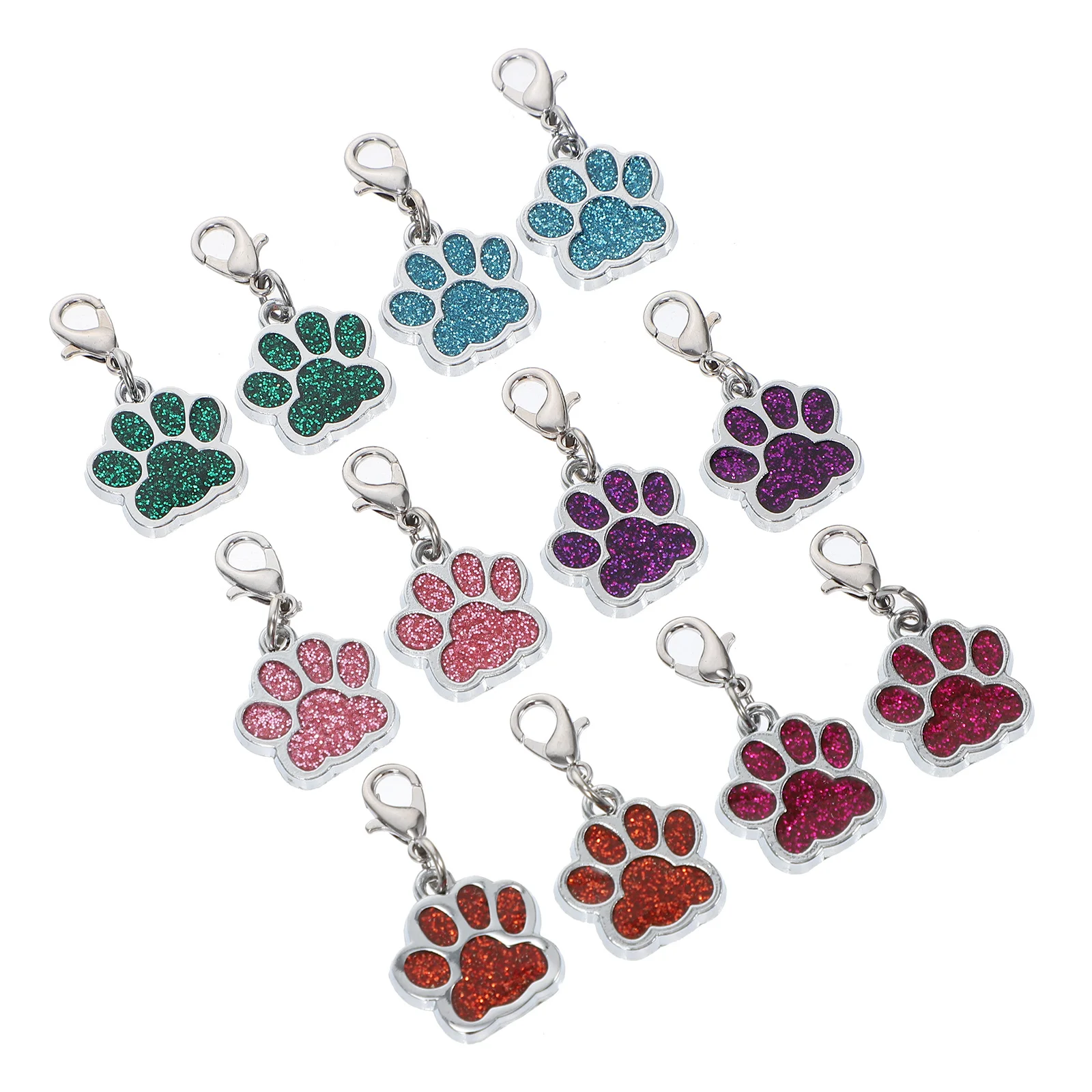 

12Pcs DIY Pendant Set Lobster Clasp Dog Footprints Classic Fashion Jewelry Making Pendants Lobster Clasp Pendant