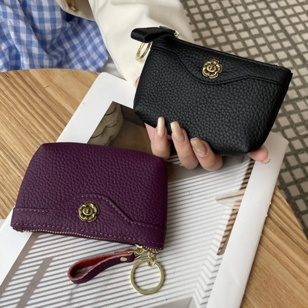 Fashion PU Leather Short Wallet Large Capacity Lightweight ID Card Holder Solid Color Exquisite Design Money Bag Women Girls