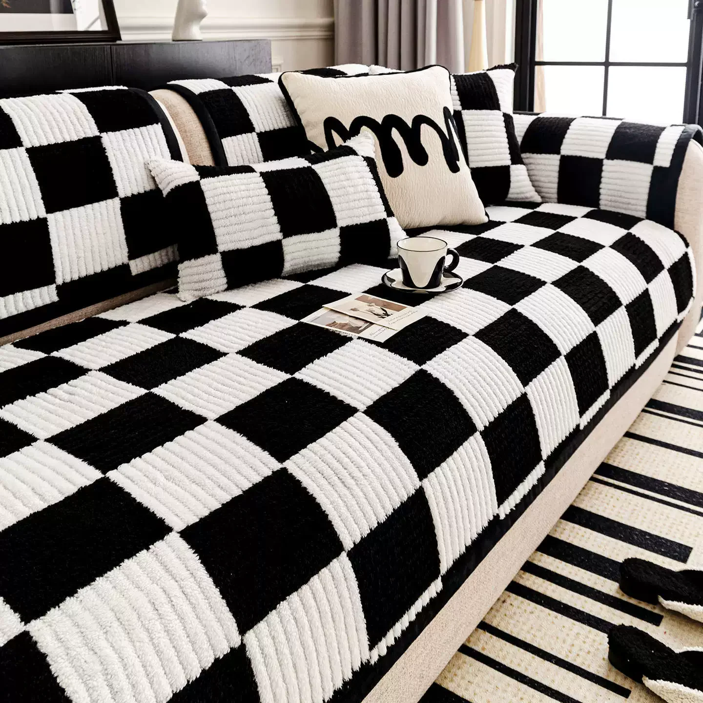 Leather Sofa Cushion Four Seasons Universal 2025 New One-piece Straight Non-slip Cushion Sofa Cover Cloth Towel