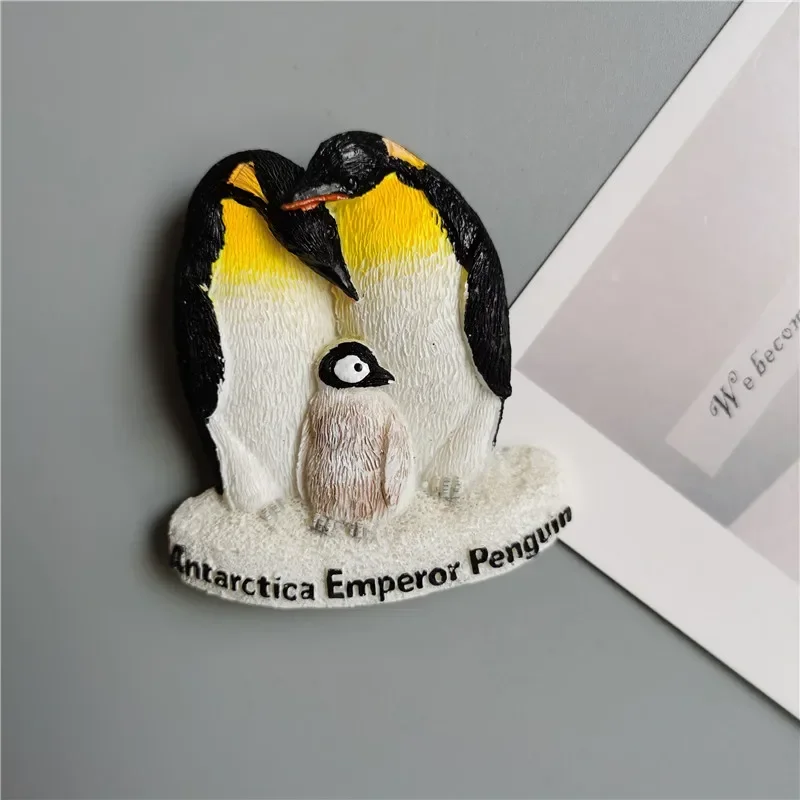 Cute Animal Fridge Magnets JAKARTA Indonesia Antarctic Penguin 3D Resin Refrigerator Magnet Souvenir Decorative Magnets