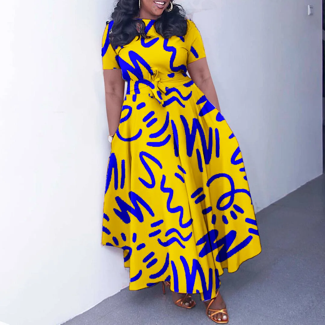 Sexy Boho Long Split Evening Dr Gonna a trapezio lavorata a maglia a vita alta da donna ort Sve Commute Sle Tessuto in poliestere