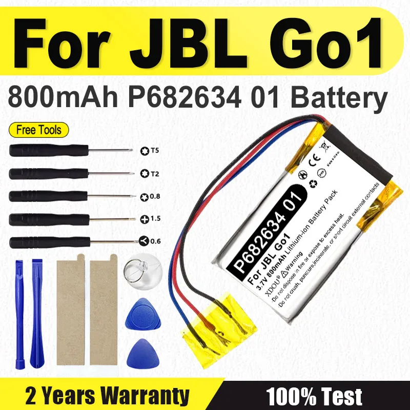Set di strumenti regalo + 800mAh P682634 01 Batteria per JBL Go 1 GO1 BLK FF Altoparlante audio Bluetooth Accumulatore di batterie AKKU