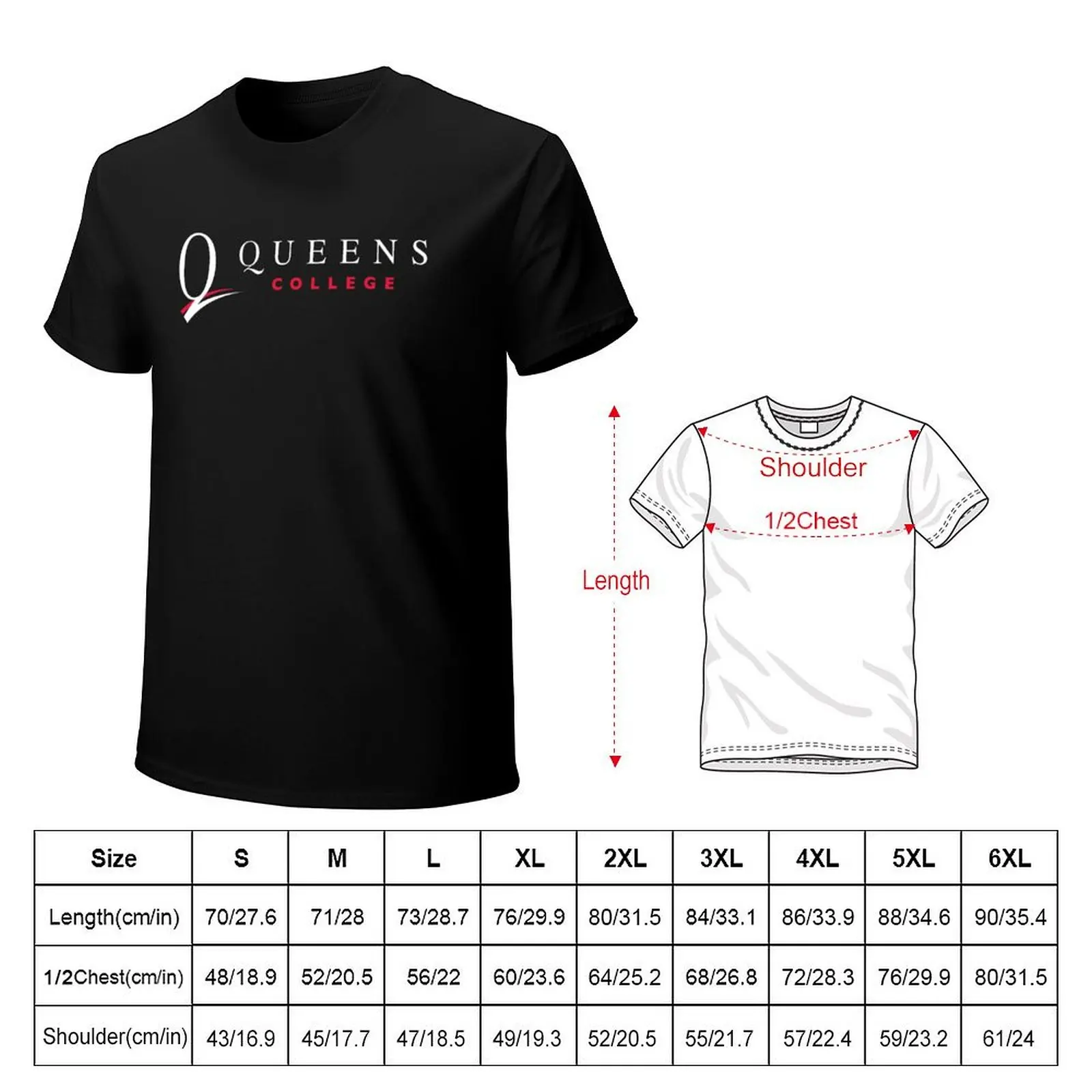 Queens College T-Shirt Retro Style Print Casual Top