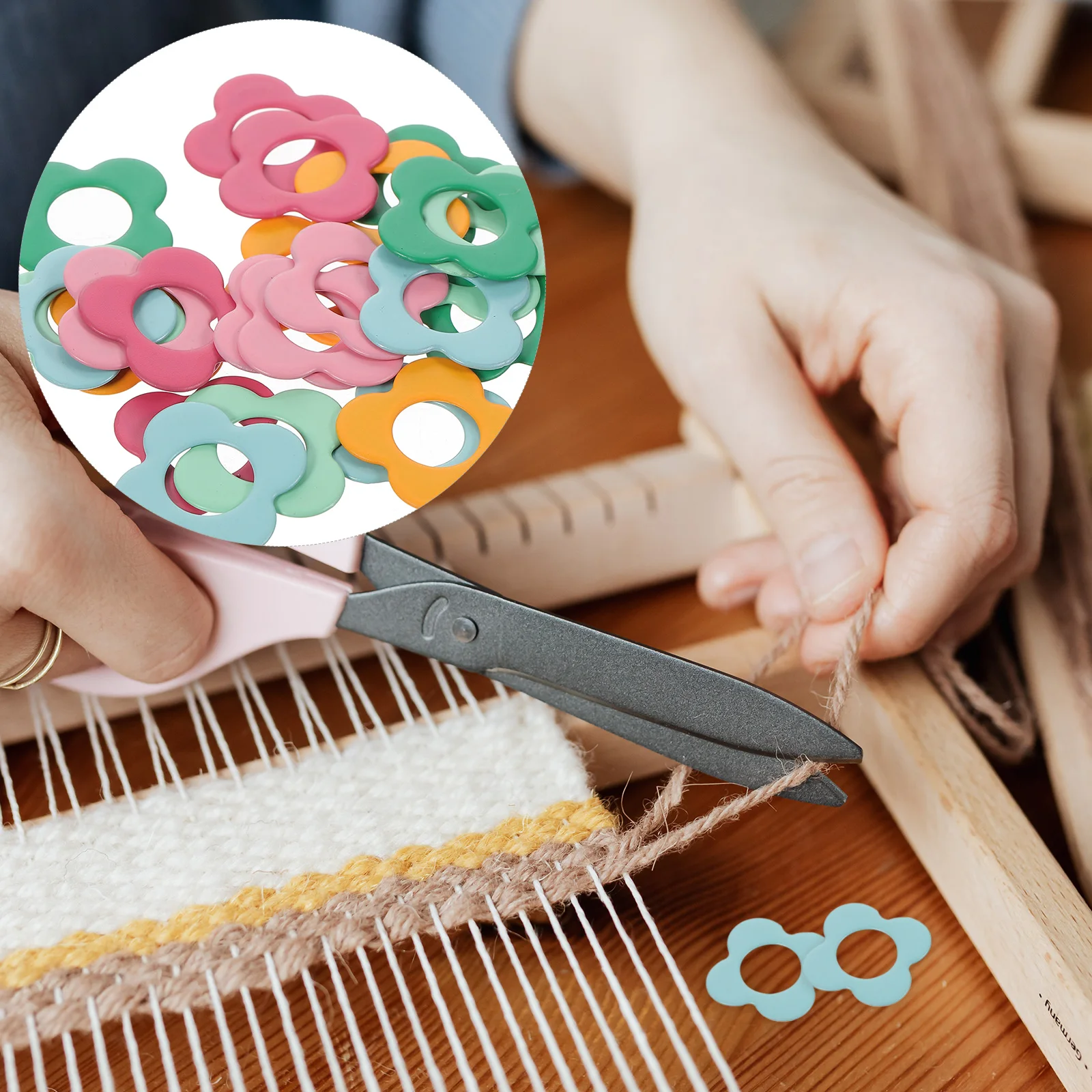 

48pcs Four Leaf Flower Stitch Markers Zinc Alloy Lightweight Durable Knitting Crochet Accessories Row Counting Tools Sewing