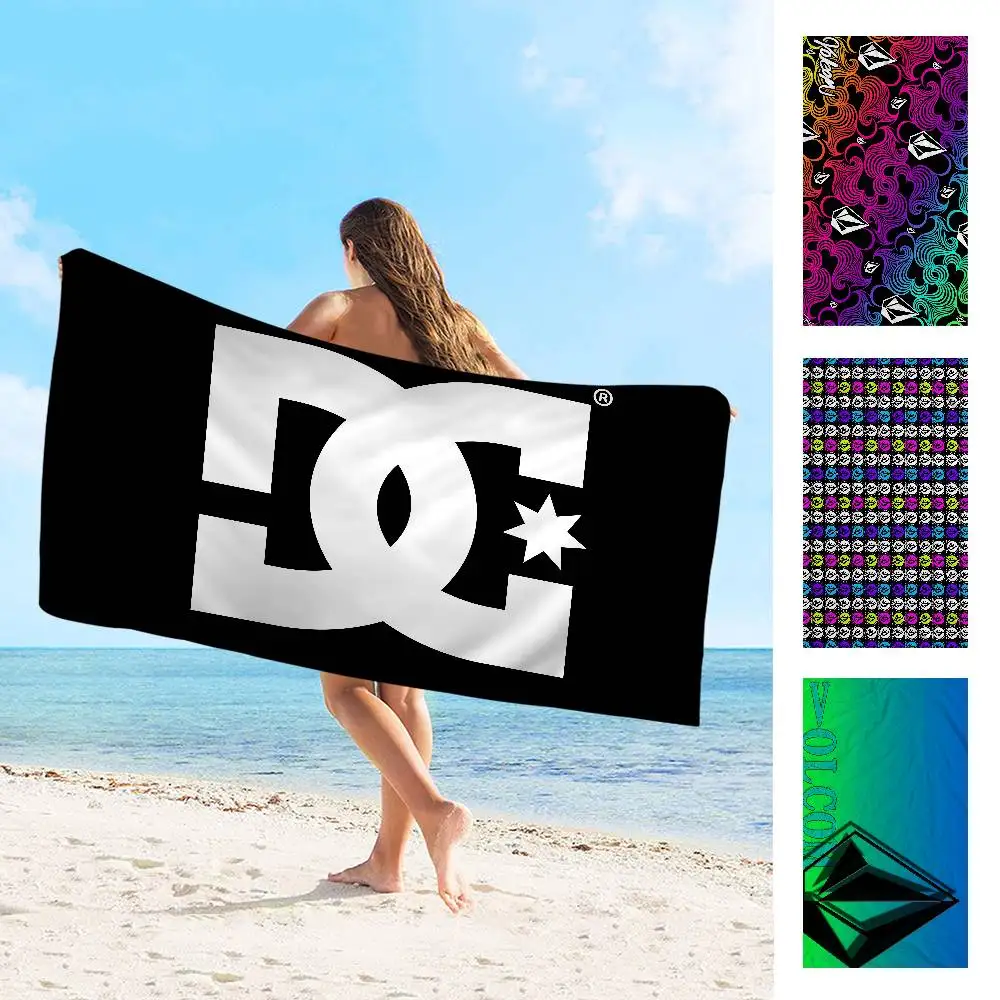 Toalha de praia Volcom, toalhas de banho coloridas para meninas, microfibra, secagem rápida, personalizada, sem areia, praia, yoga, spa, academia, piscina