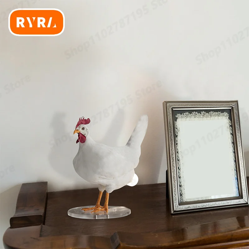 Taxidermy Chicken Lamp Decoration Creative Simulation Laying Hens Animal Chicken Eggs Light Home Holiday Party Gift Ornamnets
