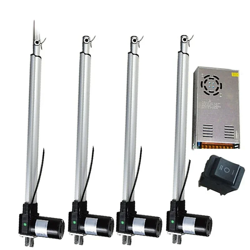 synchronized motion 600mm~1000mm stroke length 4 linear actuators for bed lift