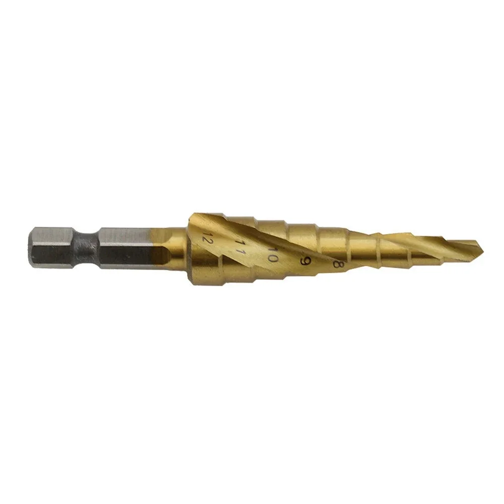 Juego de brocas cónicas escalonadas de acero HSS, herramientas de corte de agujeros de 4-12mm, 4-20mm, 4-32mm, vástago hexagonal para carpintería, 3 piezas