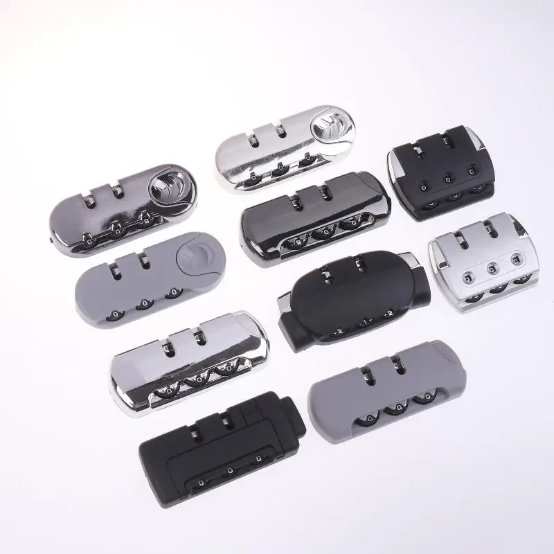 2/4/8 Sets 3 Digits Luggage Lock Zinc Alloy Lock Catch Plastic Frosted Appearance Suitcase Password Security Lock With Screws