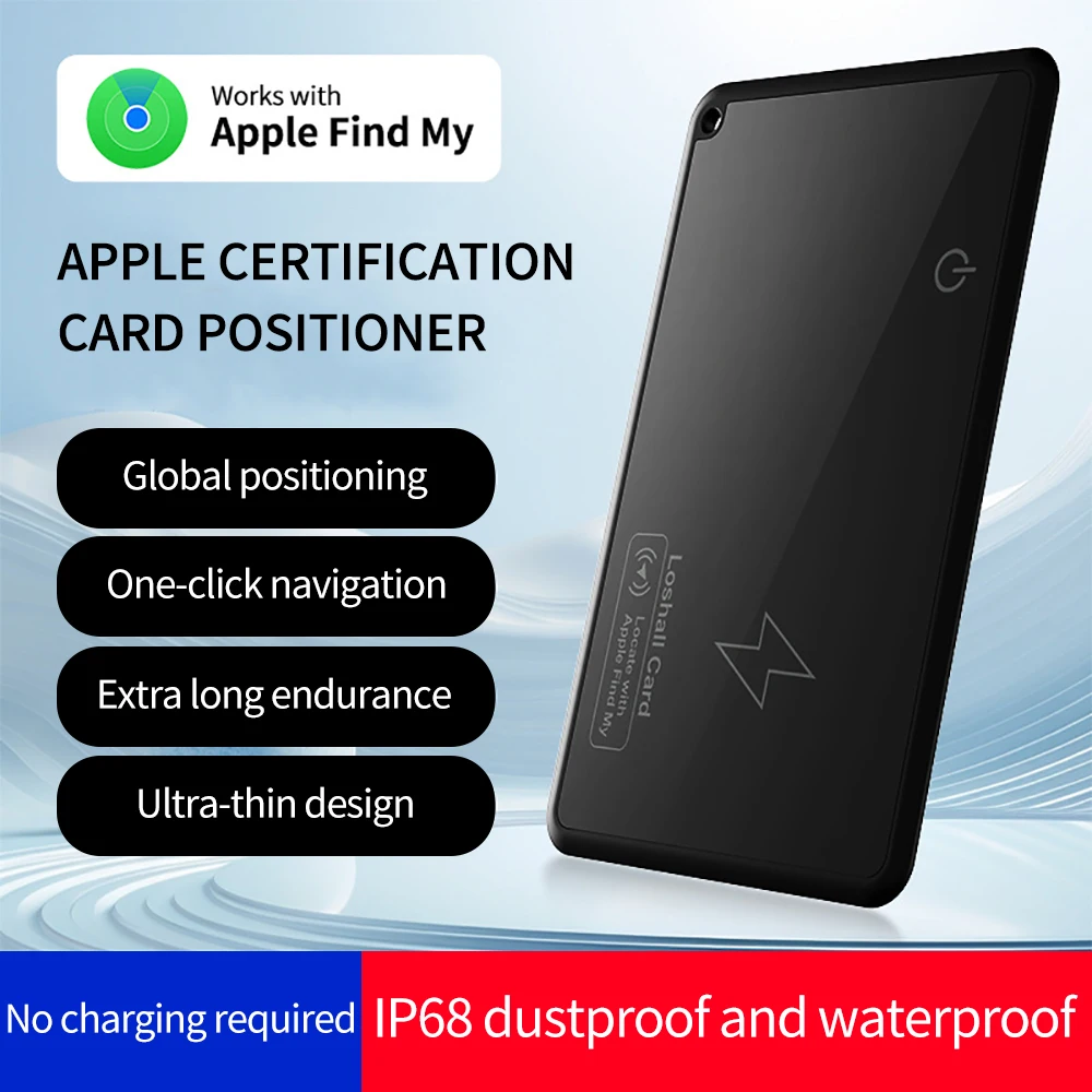 Wireless Charging Air Wallet Card Ultra Thin Tracker For APPLE IOS Find My With MFi Certification Keys Suitcase Bag Locator