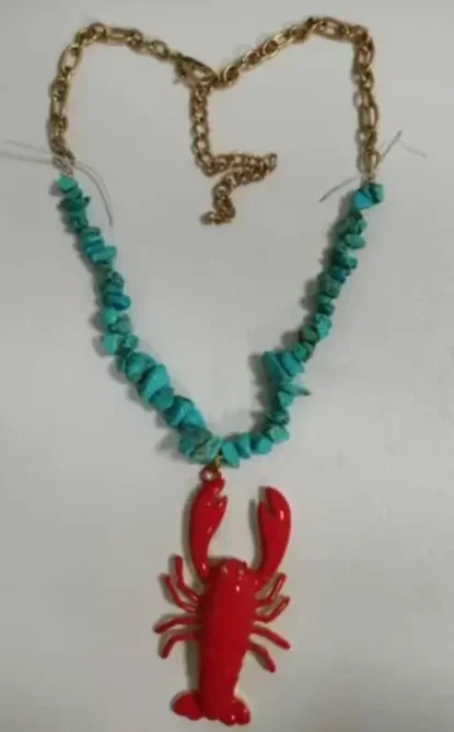 Big Red Lobster Pendant Necklace For Women Summer Beach Ocean Style Girls Punk Funny Hip Hop Party Jewelry Accessories Gifts