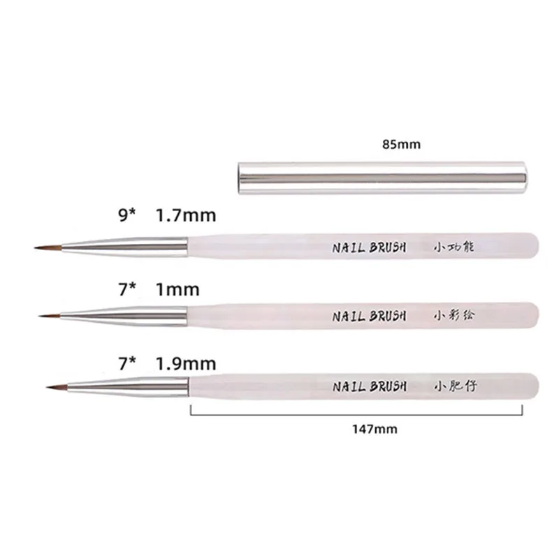 

1/3Pcs Transparent Handle Nail Liner Brush Nail Painting Pen Acrylic UV Gel Brushes Crystal Manicure Tool Nail Brush