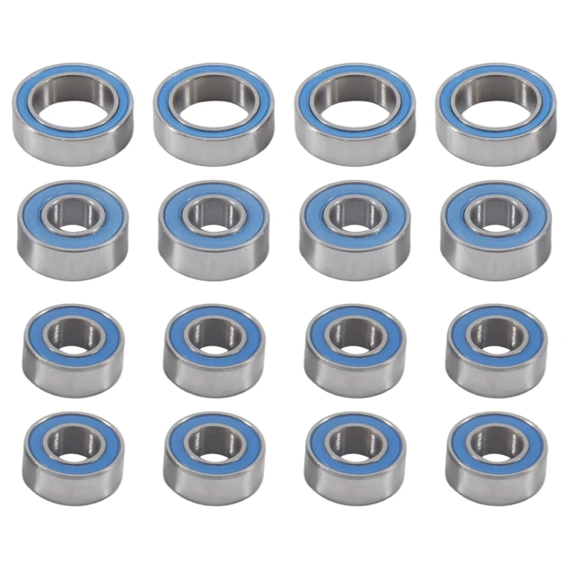 

16PCS Rubber Sealed Ball Bearing Kit For Tamiya TT02 TT-02 TT02D TT-02D 1/10 RC Car Upgrades Parts Accessories-AT35