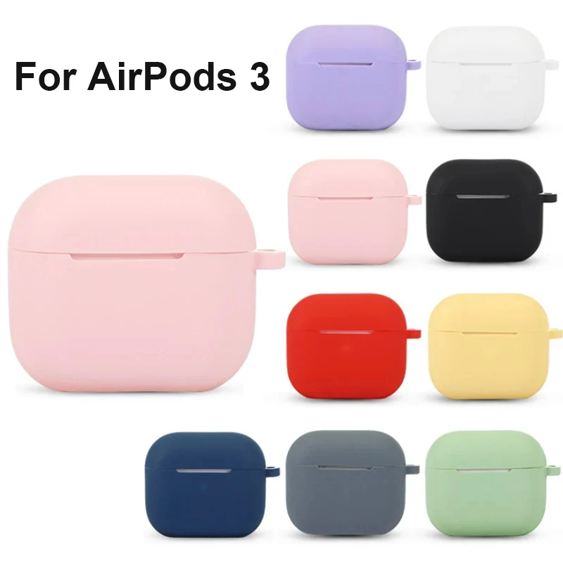 

Silicone Case For Apple Airpods 3 Case with hook hole Bluetooth Case for airpod 3rd generation Cover Earphone Accessories skin