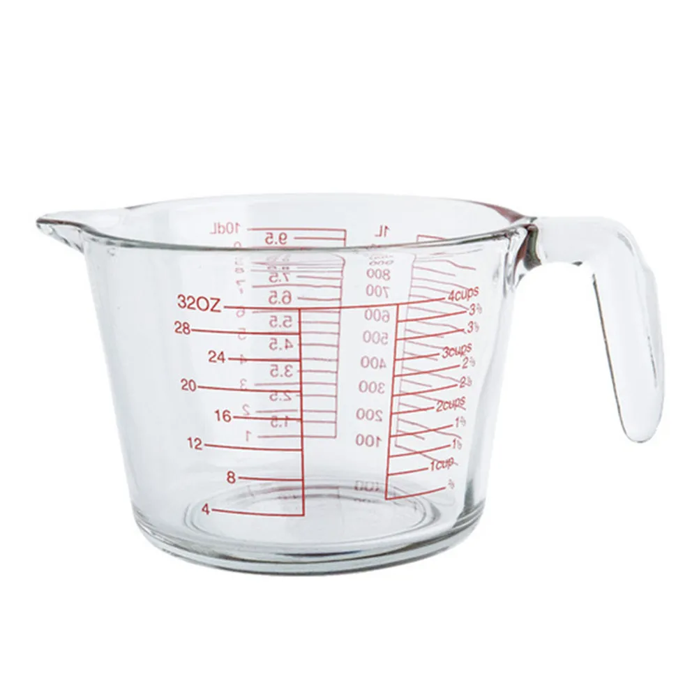 

Glass Measuring Cup with Scale Large Capacity 1000Ml Heat Resistant Household Graduated Cup for Liquid Honey Vinegar Sauce
